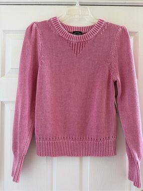 NWT Scoop Pink Shaker Knit Crewneck Pullover Sweater Size S (4-6)